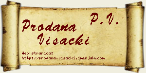 Prodana Višacki vizit kartica